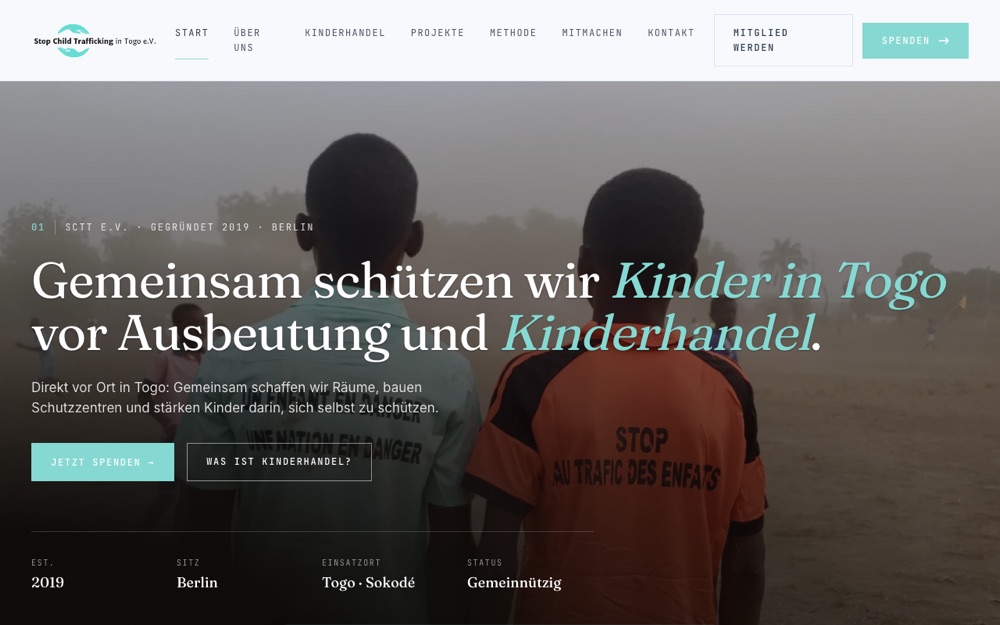 Startseite von Stop Child Trafficking in Togo e.V.